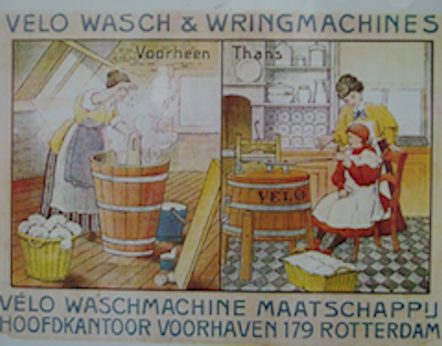 Velo reclameposter houten wasmachine